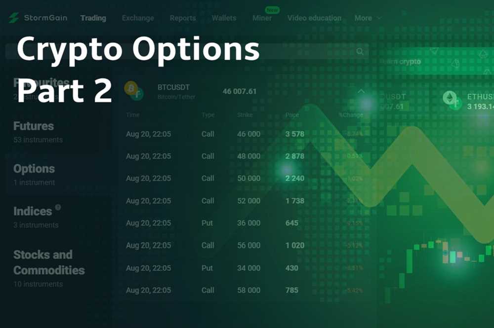 Trading options with cryptocurrency